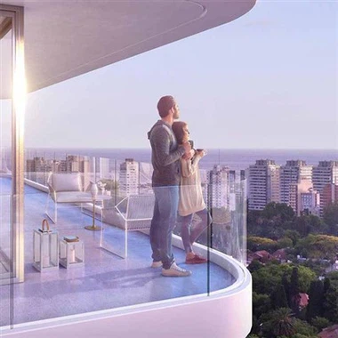 프레임리스 유리 난간 난간 난간