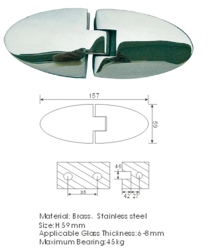 Rectangle Pivot Frameless Shower Doors